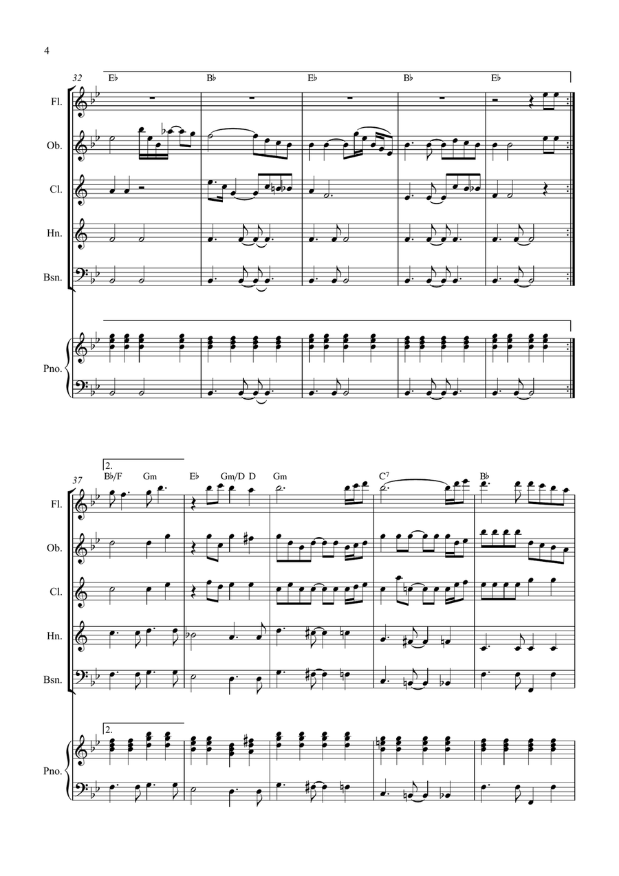 Bridge Over Troubled Water Woodwind Quintet scores gallery preview page 4