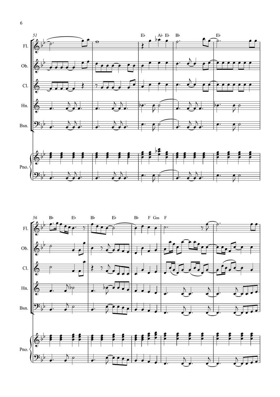 Bridge Over Troubled Water Woodwind Quintet scores gallery preview page 6