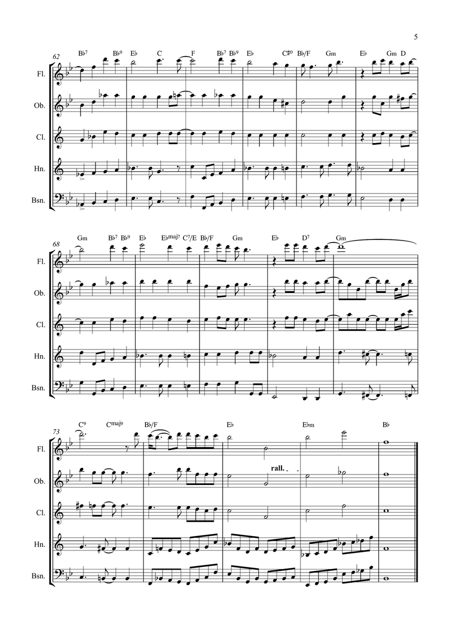 Bridge Over Troubled Water Woodwind Quintet scores gallery preview page 5