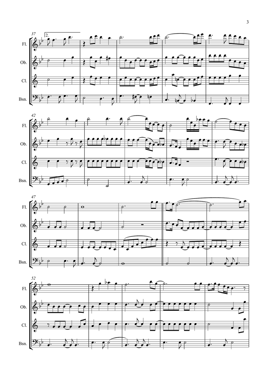 Bridge Over Troubled Water Woodwind Quartet scores gallery preview page 3