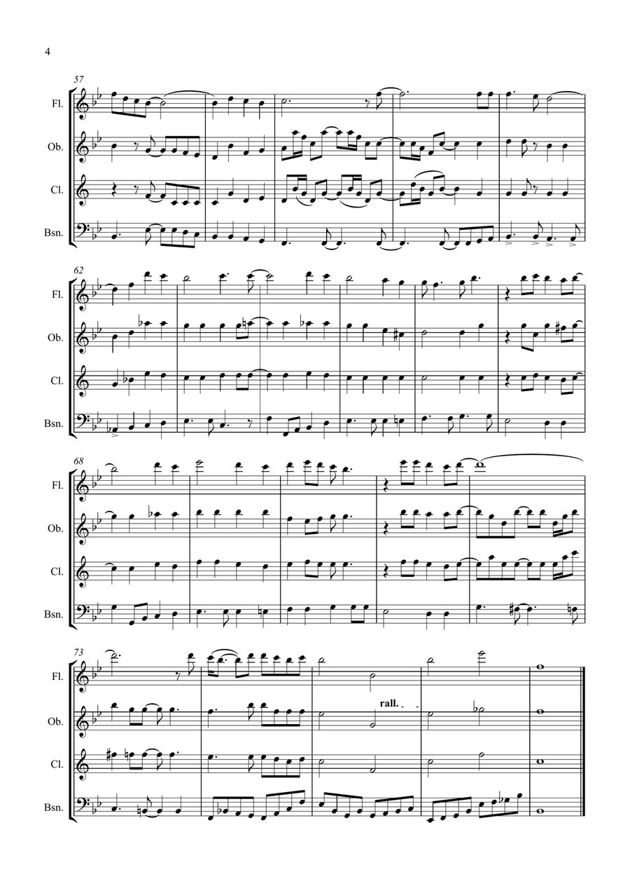 Bridge Over Troubled Water Woodwind Quartet scores gallery preview page 4