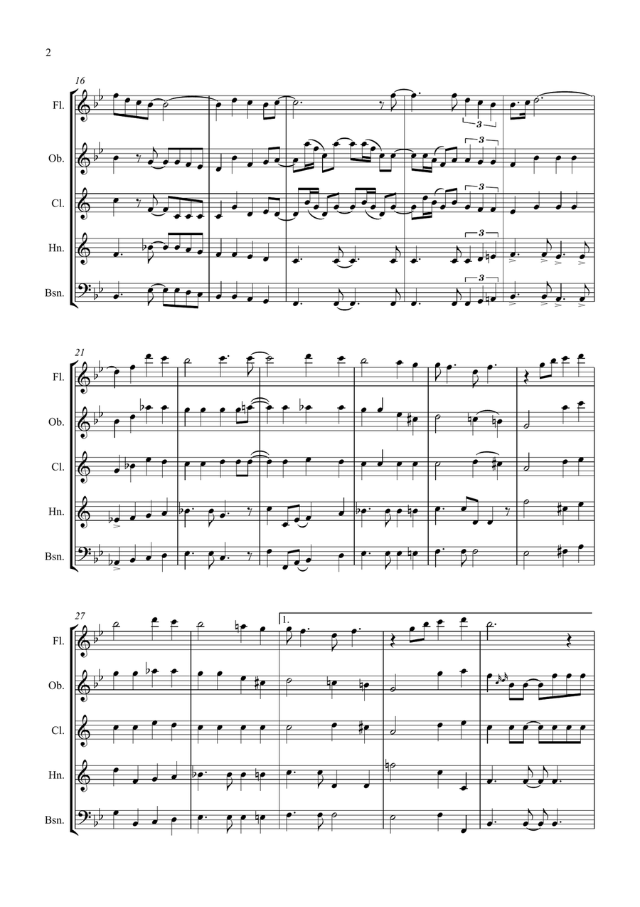 Bridge Over Troubled Water Woodwind Quintet scores gallery preview page 2