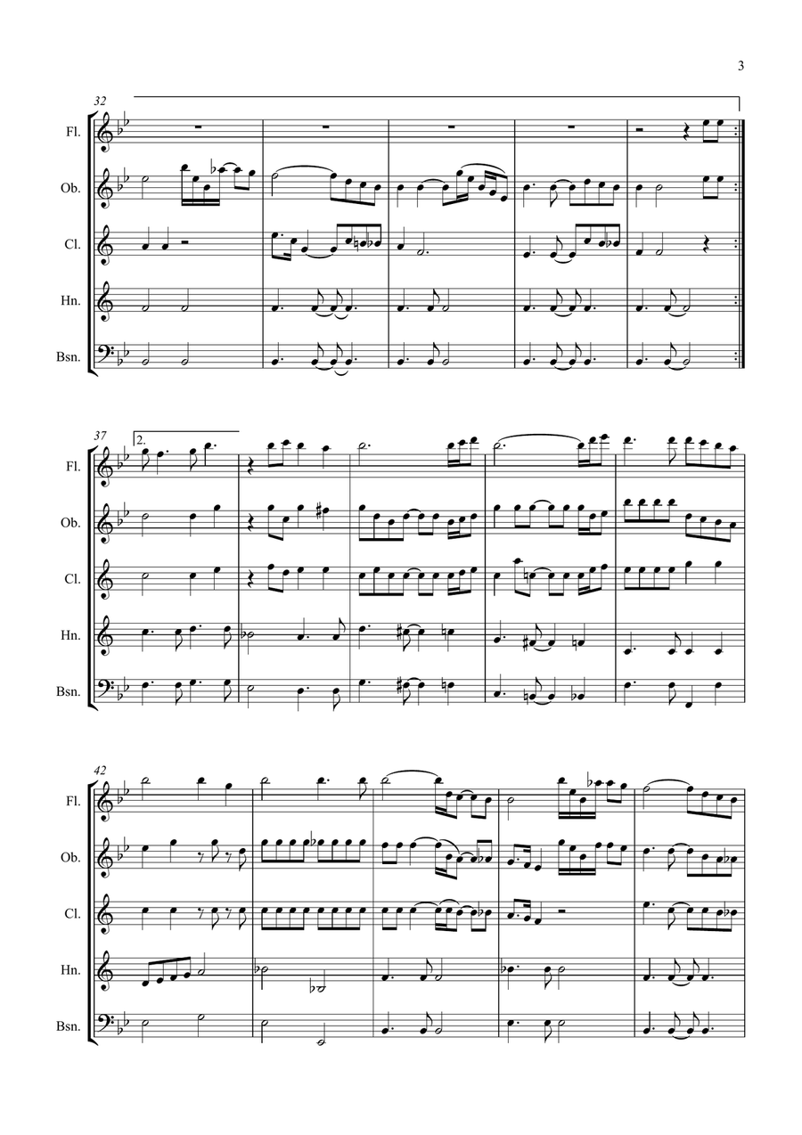 Bridge Over Troubled Water Woodwind Quintet scores gallery preview page 3