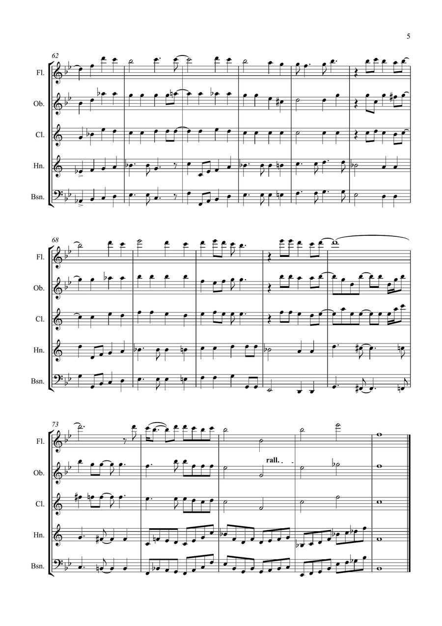 Bridge Over Troubled Water Woodwind Quintet scores gallery preview page 5
