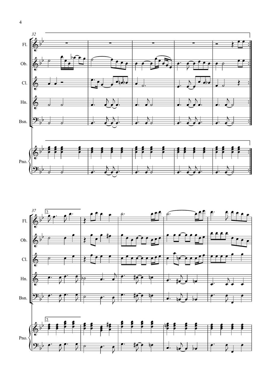 Bridge Over Troubled Water Woodwind Quintet scores gallery preview page 4