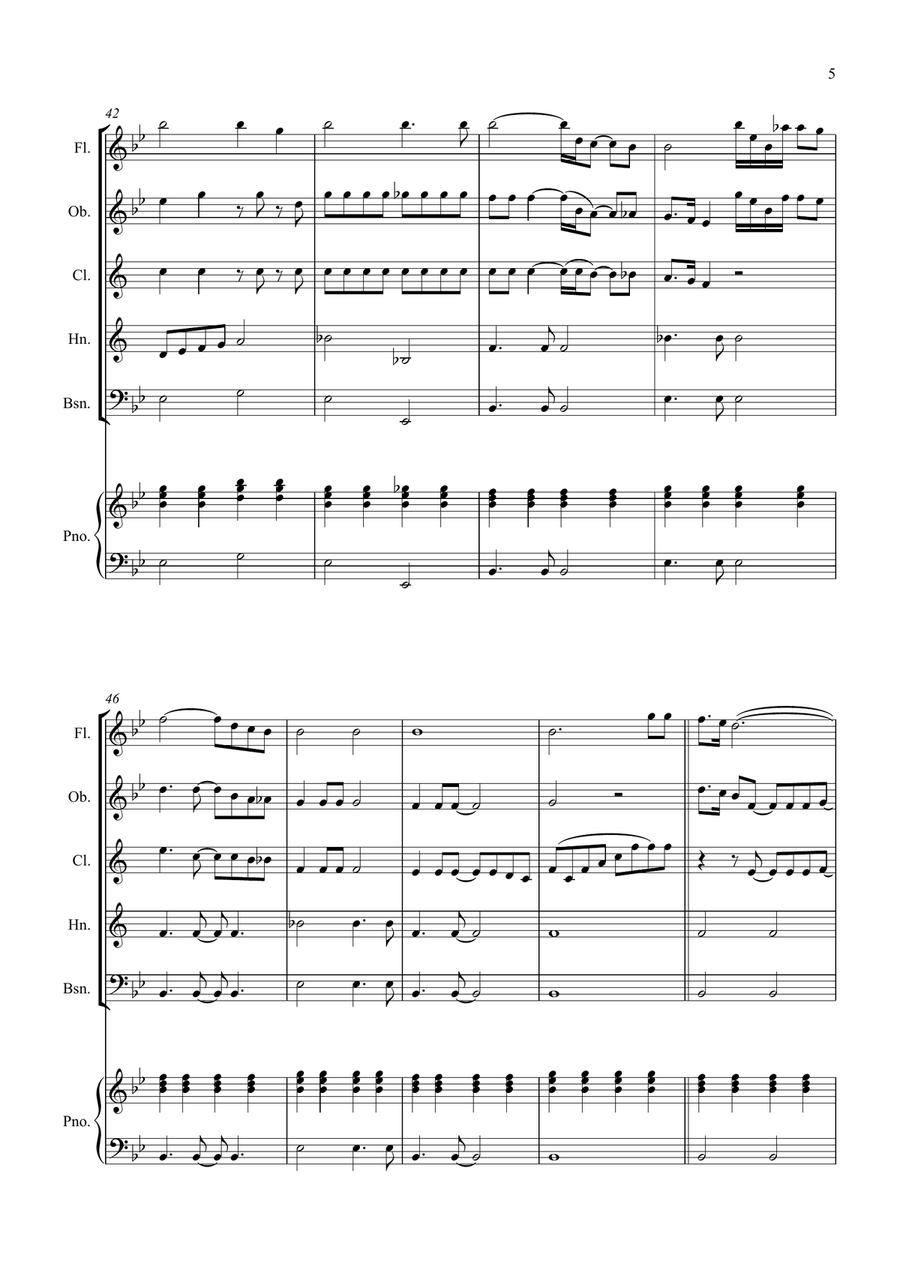 Bridge Over Troubled Water Woodwind Quintet scores gallery preview page 5