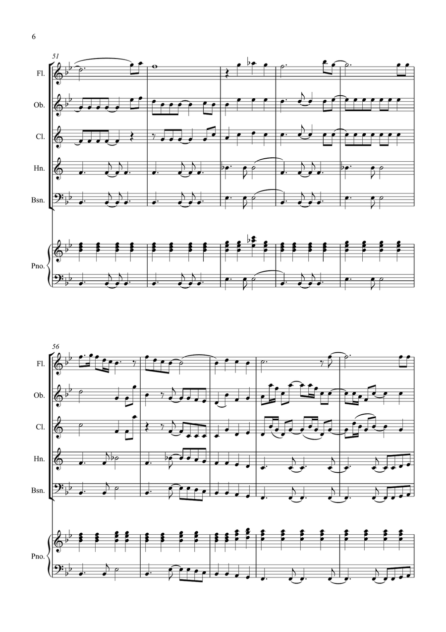 Bridge Over Troubled Water Woodwind Quintet scores gallery preview page 6