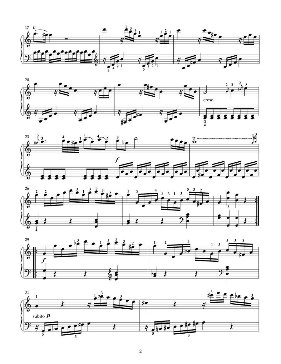 Sonata in C Major (first movement) Piano Solo scores gallery preview page 2