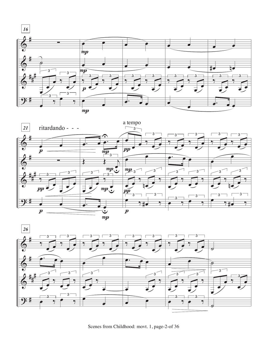 Kinderszenen (Scenes from Childhood) Op 15 by Robert Schumann arr. for woodwind quartet Woodwind Quartet scores gallery preview page 4