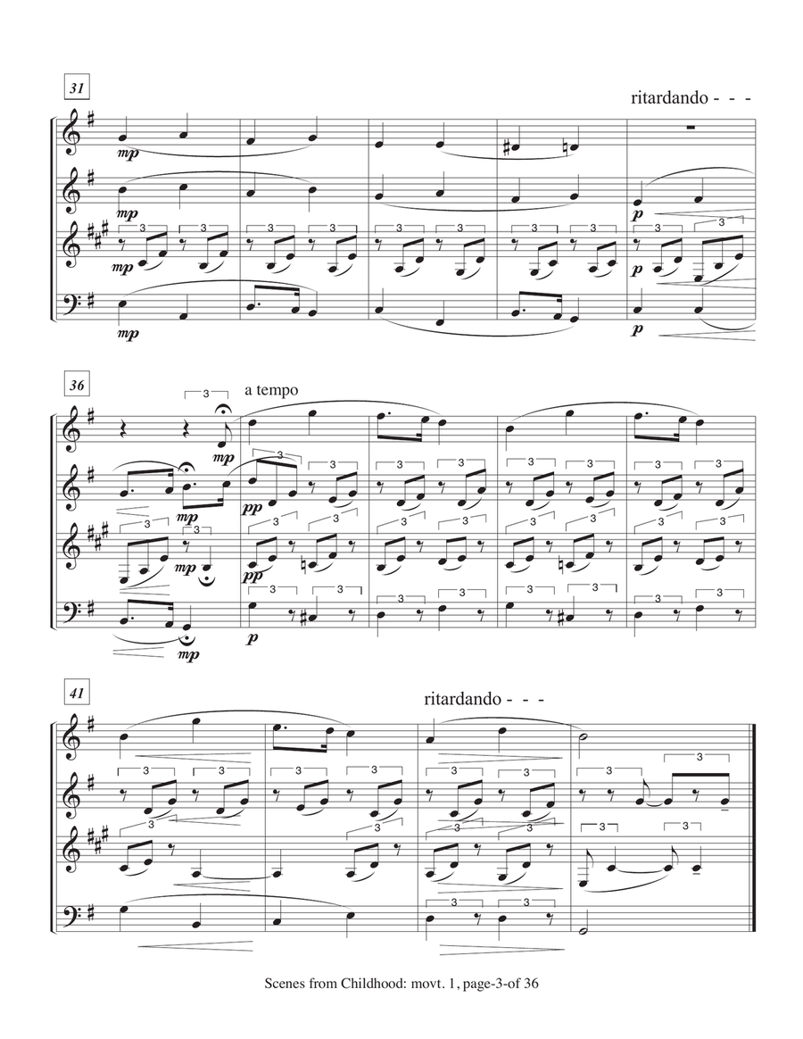 Kinderszenen (Scenes from Childhood) Op 15 by Robert Schumann arr. for woodwind quartet Woodwind Quartet scores gallery preview page 5