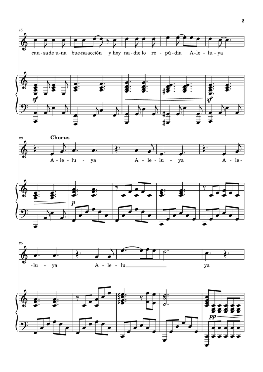 Hallelujah Hallelujah Piano, Vocal scores gallery preview page 2