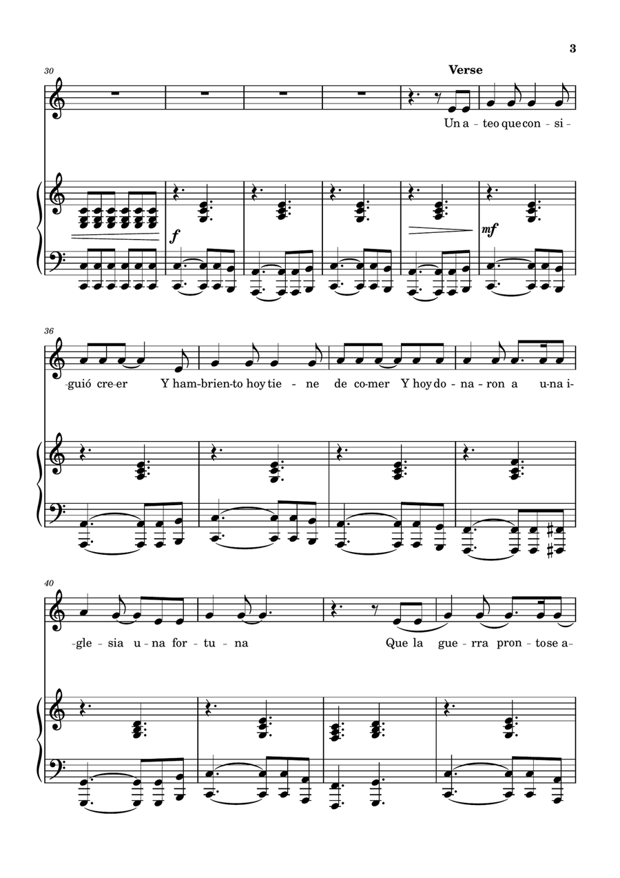 Hallelujah Hallelujah Piano, Vocal scores gallery preview page 3
