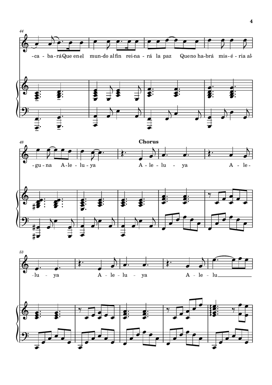 Hallelujah Hallelujah Piano, Vocal scores gallery preview page 4