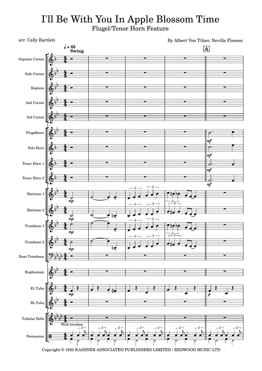 I'll Be With You In Apple Blossom Time Brass Band scores gallery preview page 2