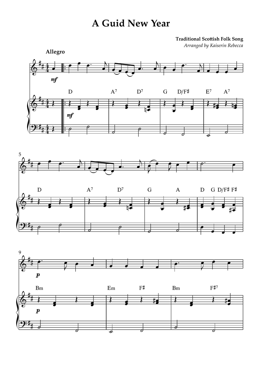 A Guid New Year A Guid New Year Violin Solo scores gallery preview page 1