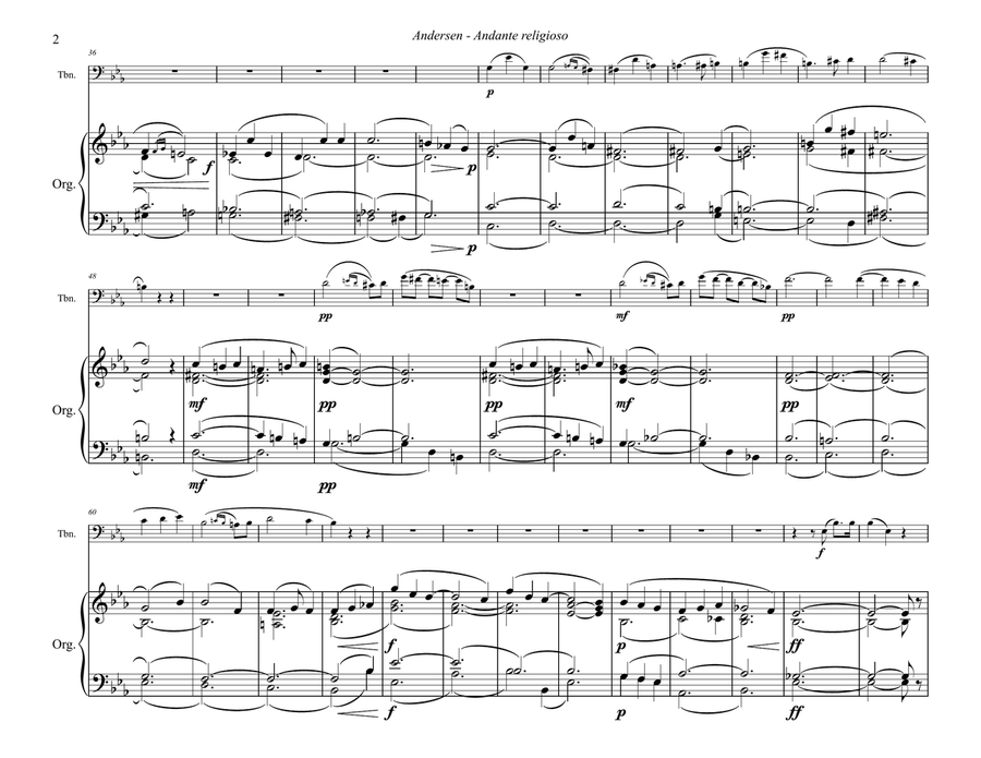 Andante religioso for Trombone and Organ Trombone scores gallery preview page 3