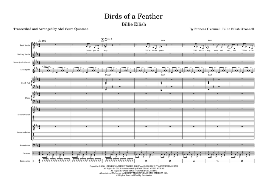 Birds Of A Feather Cover Band scores gallery preview page 1