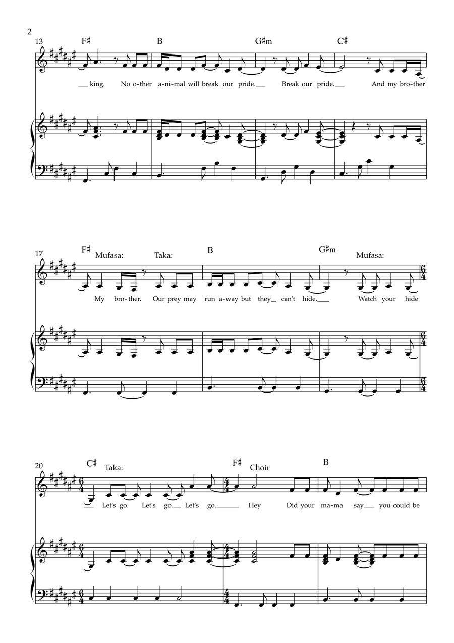 I Always Wanted A Brother Piano, Vocal scores gallery preview page 2