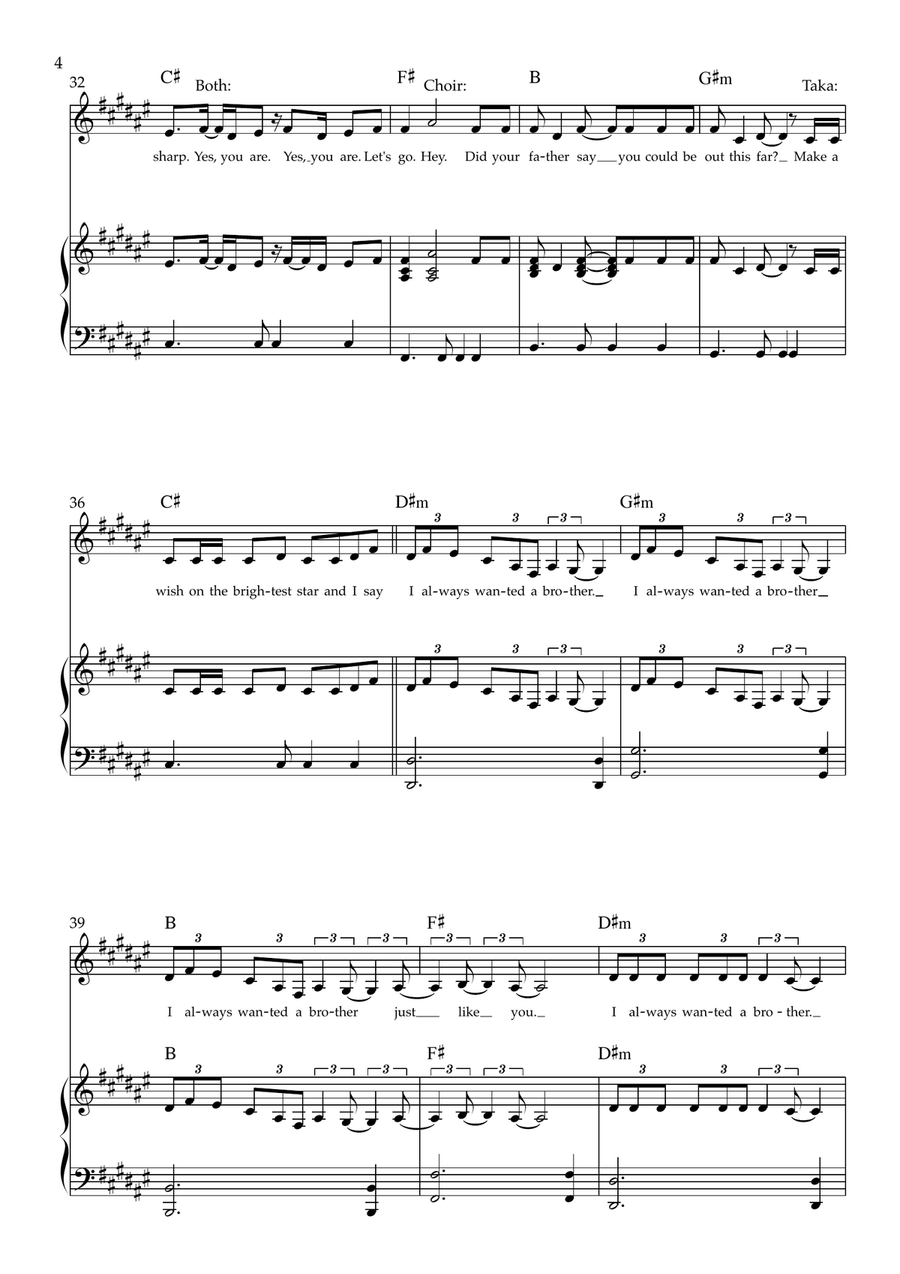I Always Wanted A Brother Piano, Vocal scores gallery preview page 4