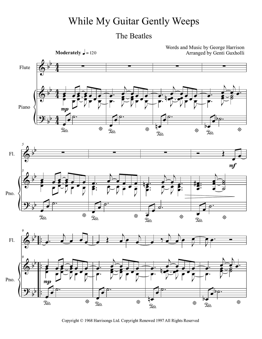 While My Guitar Gently Weeps Flute Solo scores gallery preview page 2