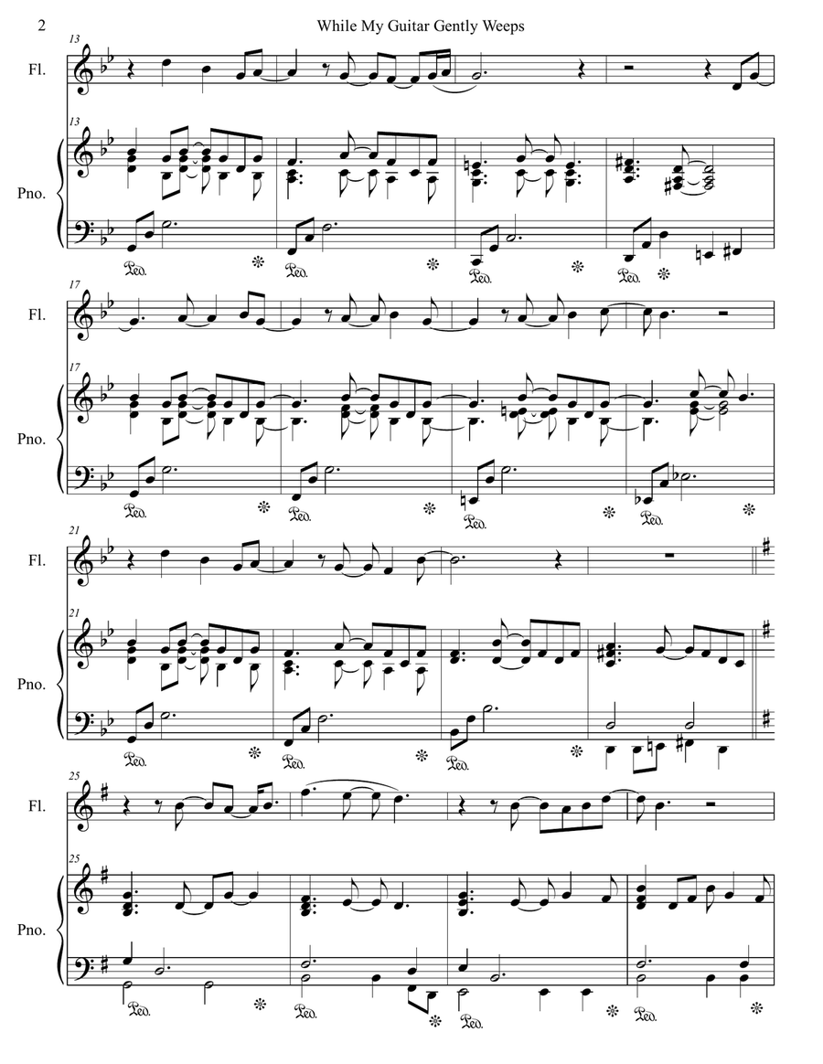 While My Guitar Gently Weeps Flute Solo scores gallery preview page 3