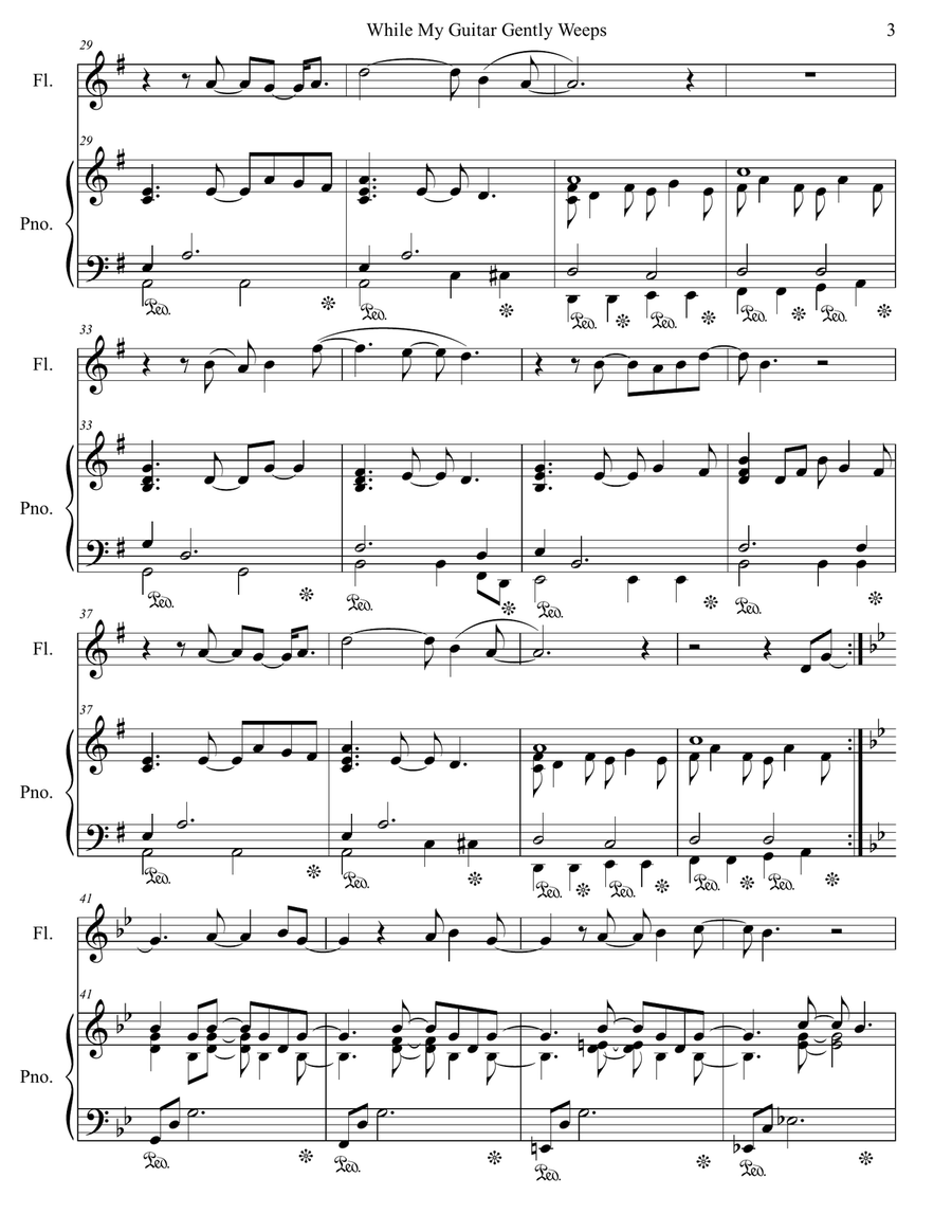 While My Guitar Gently Weeps Flute Solo scores gallery preview page 4