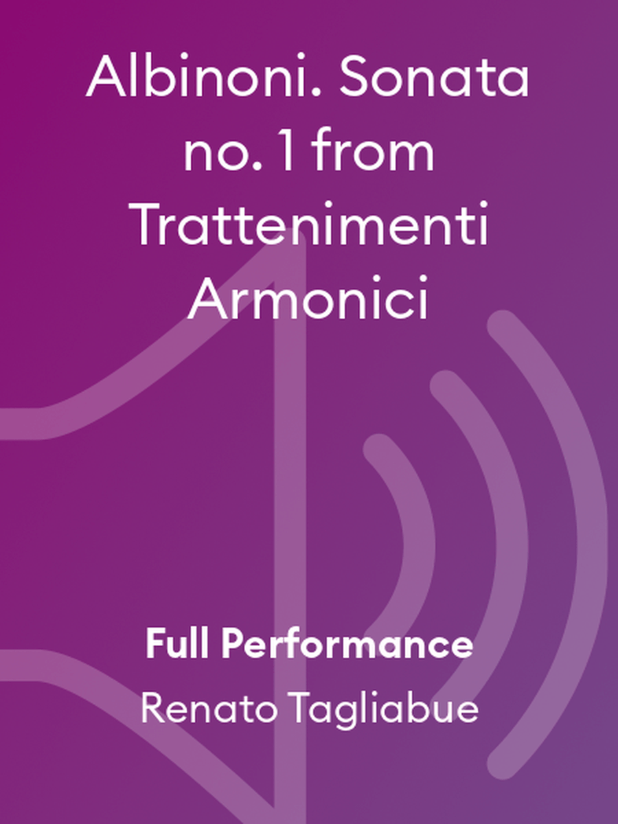 Albinoni. Sonata no. 1 from Trattenimenti Armonici Performance MP3 scores gallery preview page 1