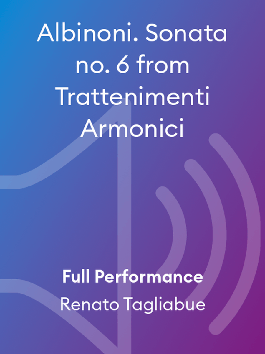 Albinoni. Sonata no. 6 from Trattenimenti Armonici Performance MP3 scores gallery preview page 1