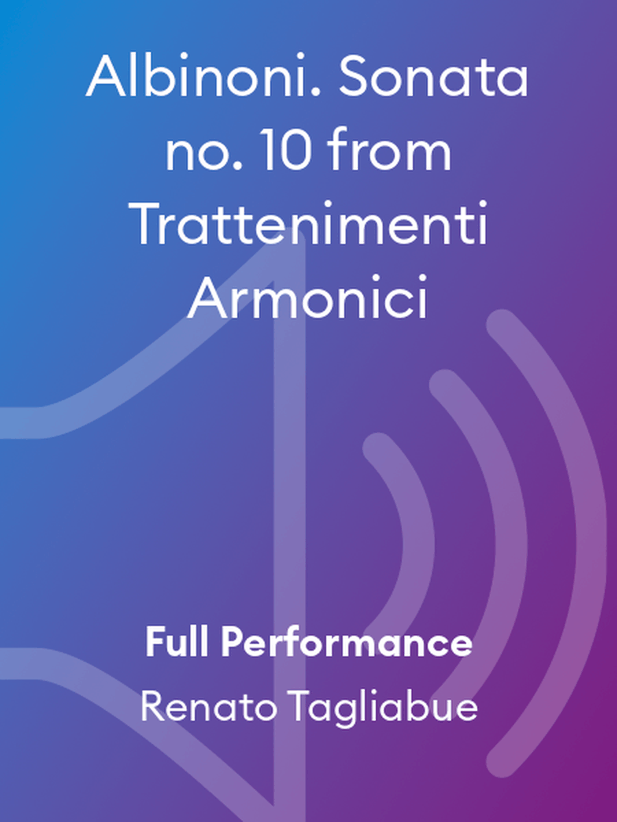 Albinoni. Sonata no. 10 from Trattenimenti Armonici Performance MP3 scores gallery preview page 1