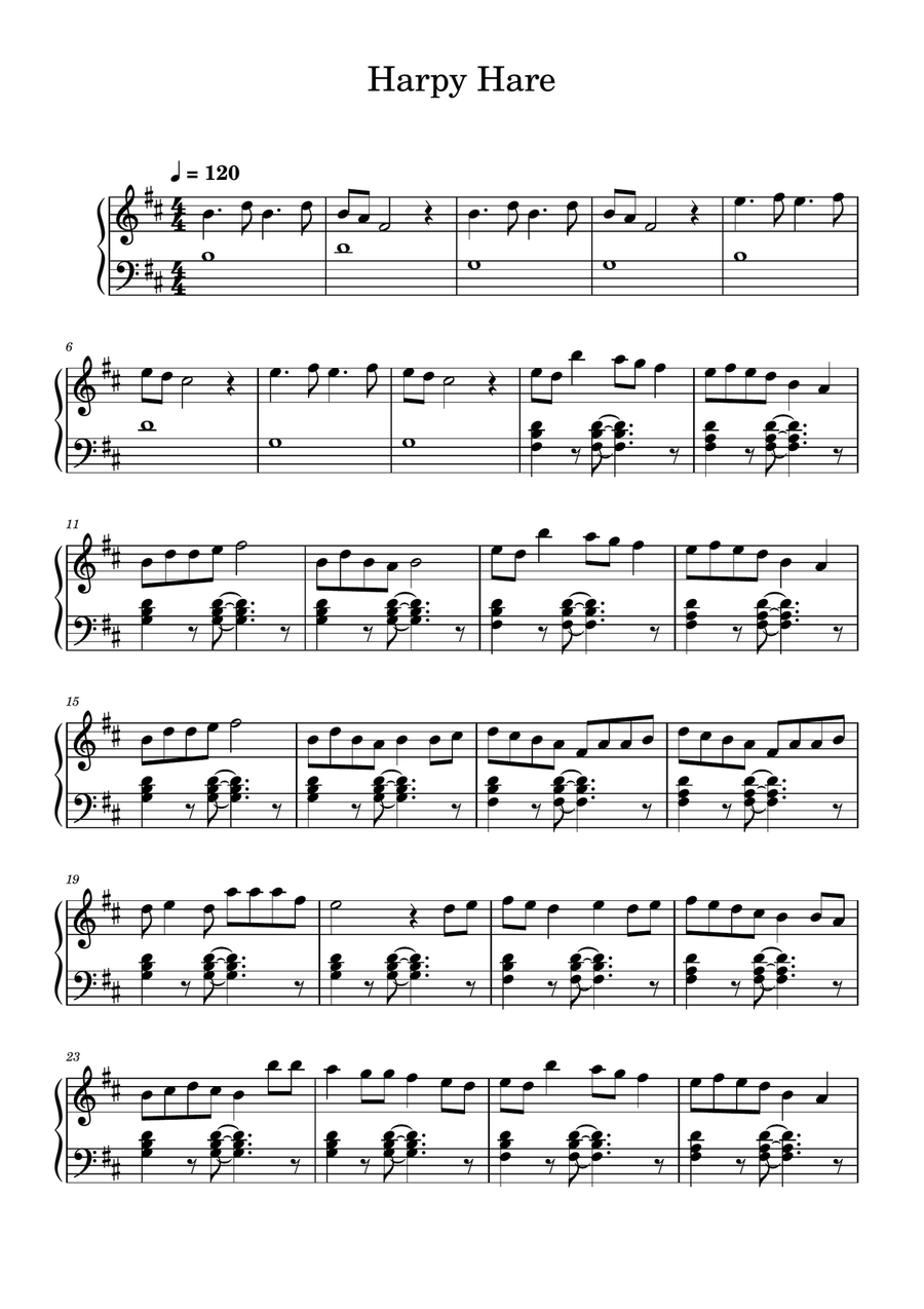 Harpy Hare Harpy Hare Piano Solo scores gallery preview page 1