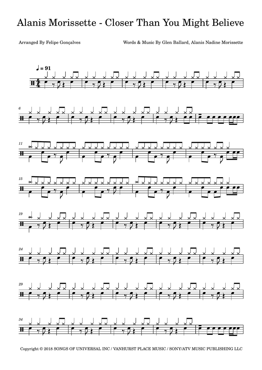 Closer Than You Might Believe Drum Set scores gallery preview page 1