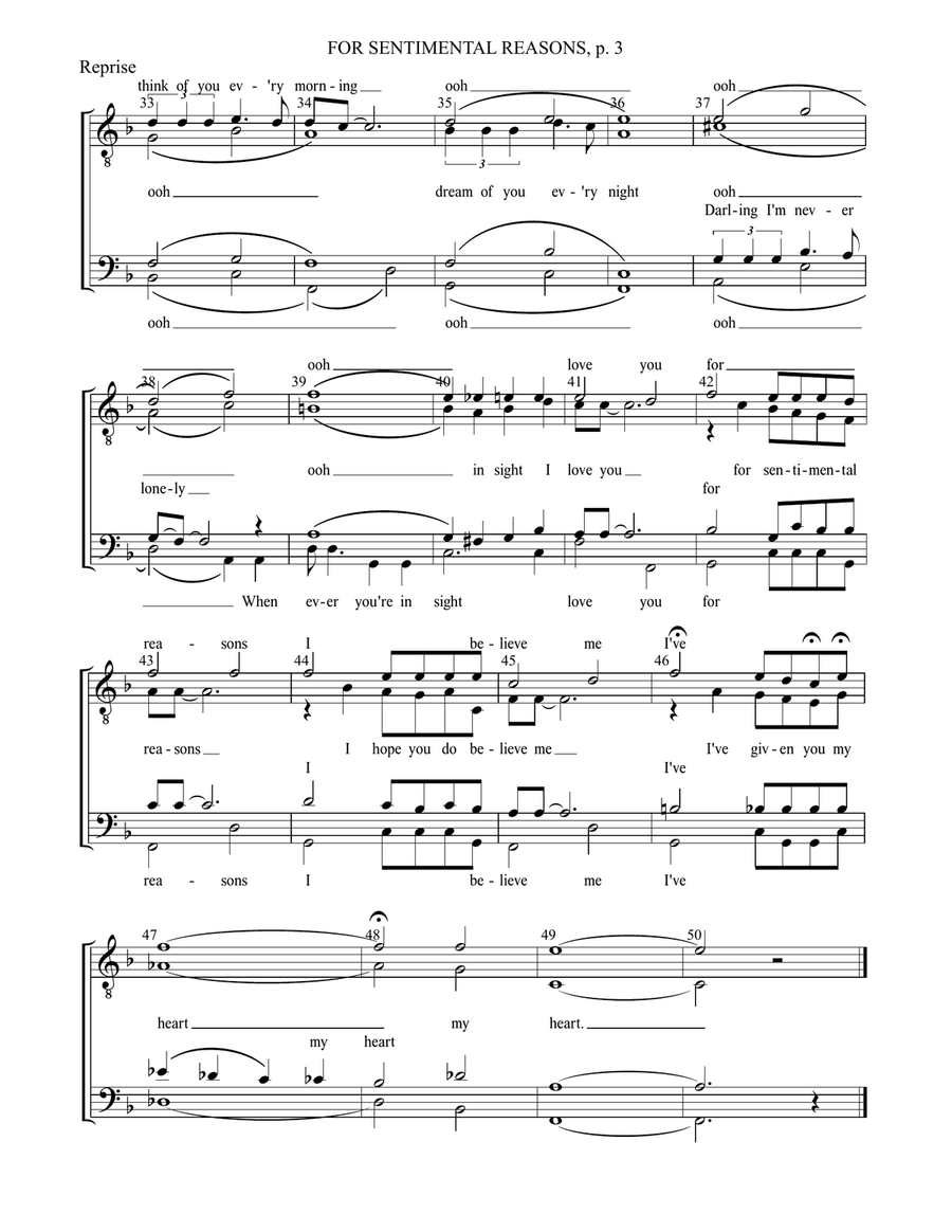 (I Love You) For Sentimental Reasons TTBB scores gallery preview page 4