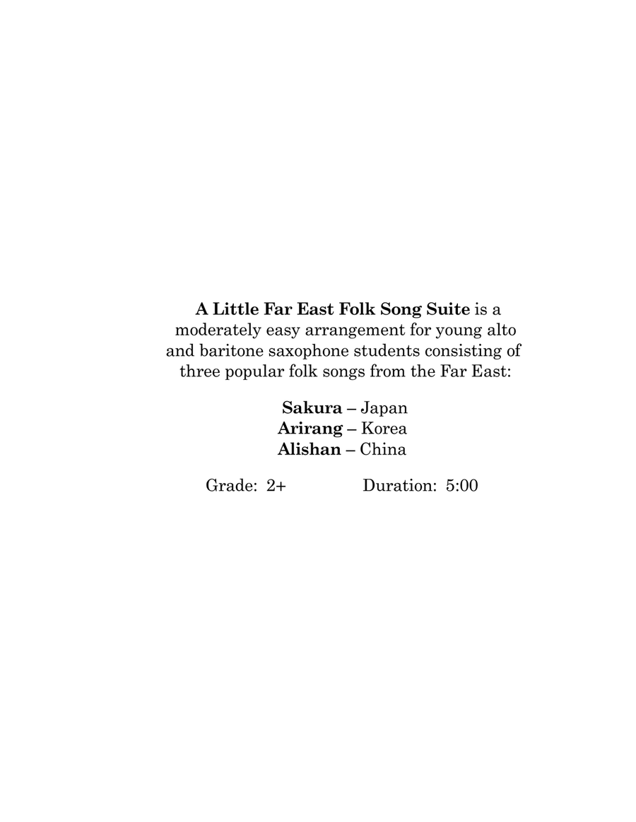 A Little Far East Folk Song Suite for Alto & Baritone Saxophones Baritone Saxophone scores gallery preview page 2