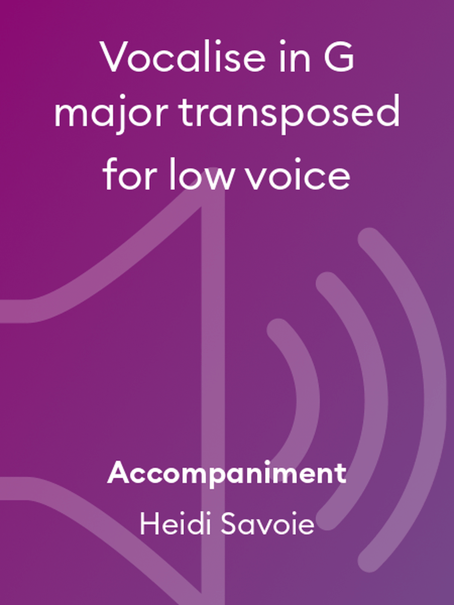 Vocalise in G major transposed for low voice Low Voice scores gallery preview page 1