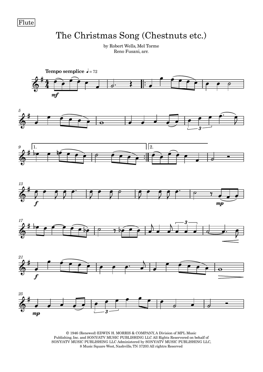 The Christmas Song (Chestnuts Roasting On An Open Fire) Woodwind Trio scores gallery preview page 4