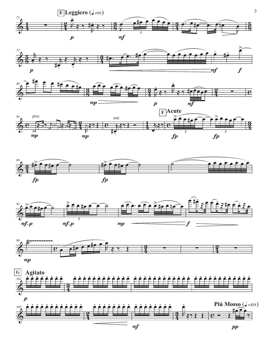 The Usual, Unusually for flute, violin, cello and piano FLUTE PART Small Ensemble scores gallery preview page 3