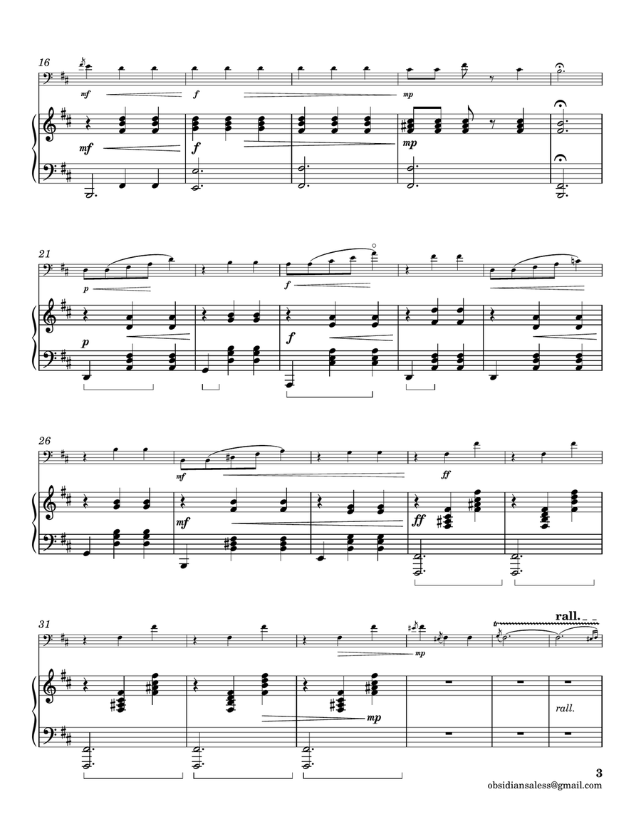 D. Pejačević: Papillon (Leptir), Op.6 for Cello and Piano Chamber Music scores gallery preview page 3