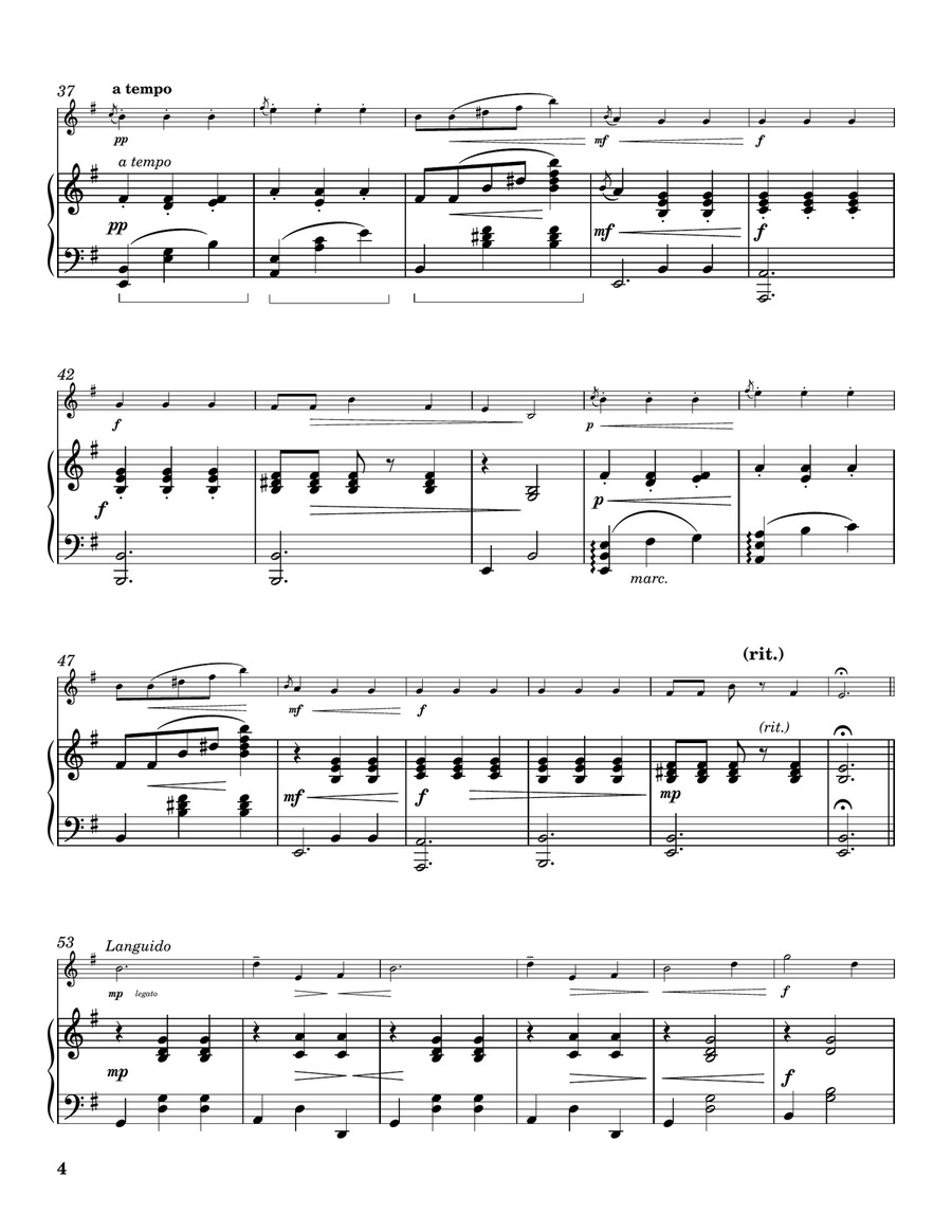 D. Pejačević: Papillon (Leptir), Op.6 for Violin and Piano Chamber Music scores gallery preview page 4