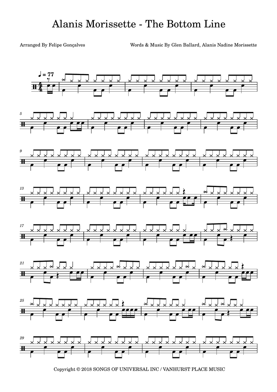 The Bottom Line The Bottom Line Drum Set scores gallery preview page 1