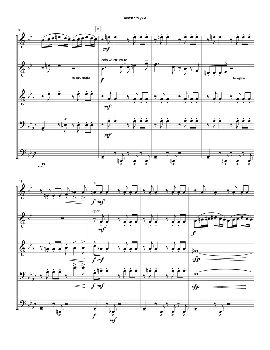 Theme From The Simpsons Brass Quintet scores gallery preview page 3