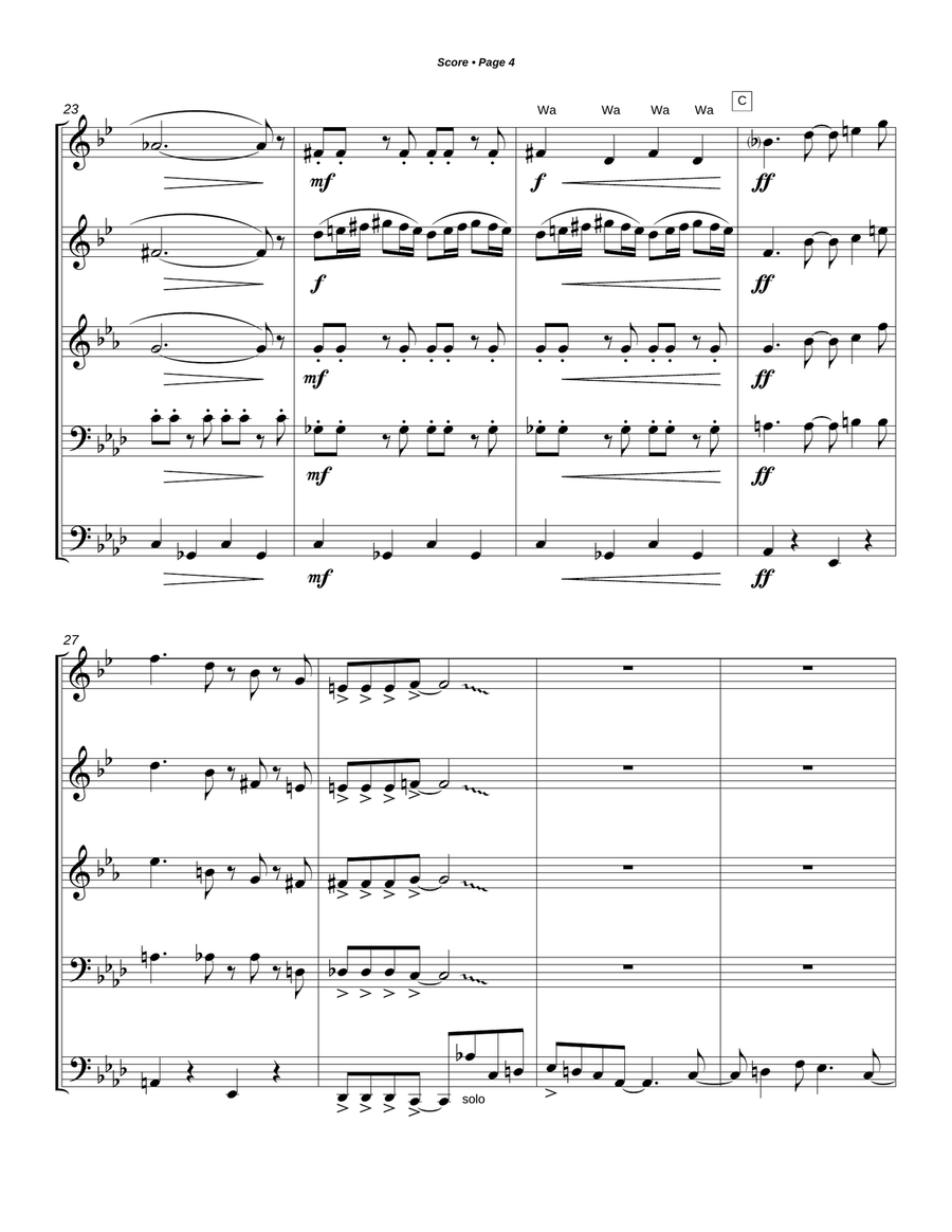 Theme From The Simpsons Brass Quintet scores gallery preview page 5