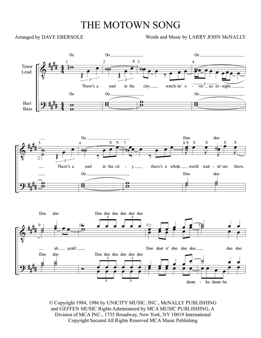 The Motown Song The Motown Song TTBB scores gallery preview page 1