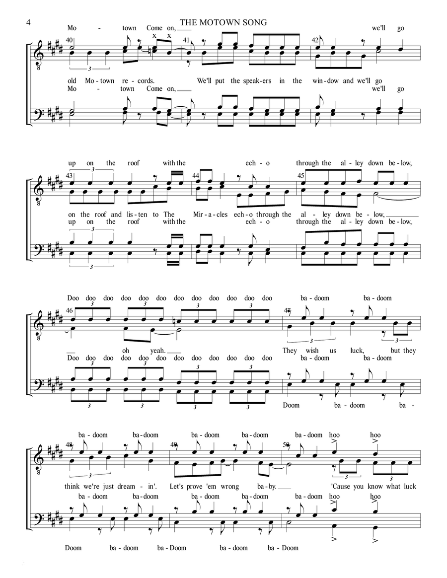 The Motown Song The Motown Song TTBB scores gallery preview page 4