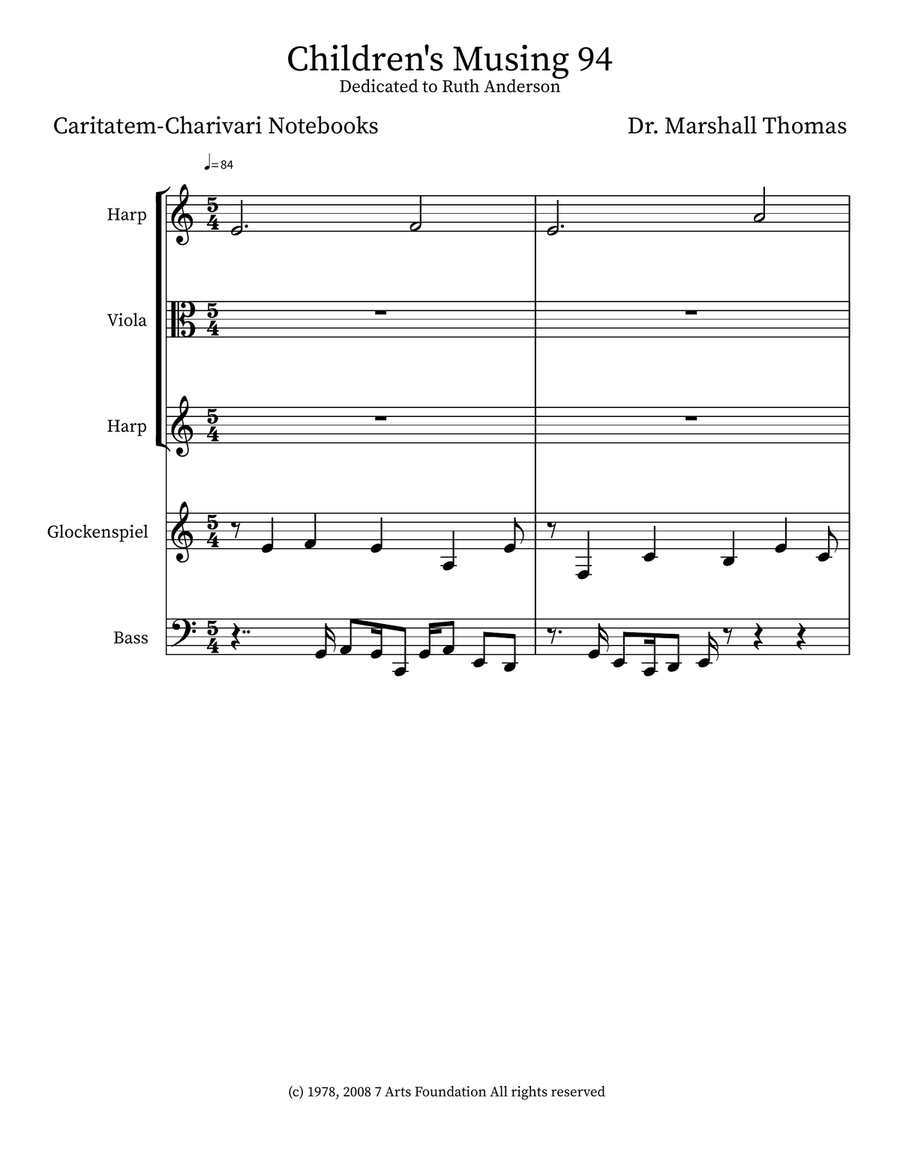 Children's Musing 94 Children's Musing 94 Small Ensemble scores gallery preview page 1
