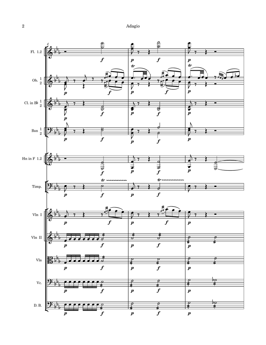 Piano Sonata No. 4 in E-Flat Major, K.282/189g Full Orchestra scores gallery preview page 4