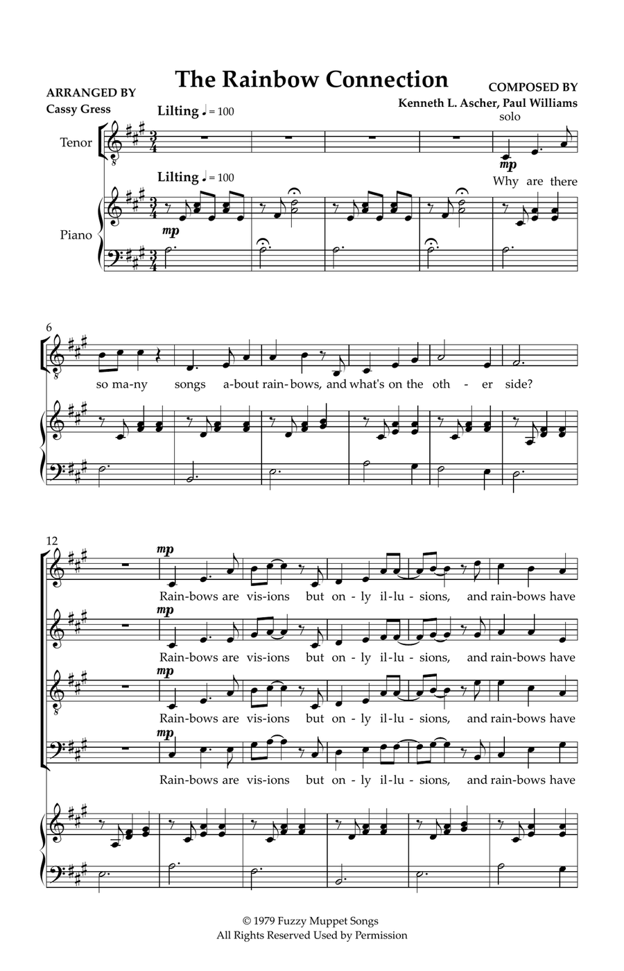 The Rainbow Connection The Rainbow Connection Divisi scores gallery preview page 1