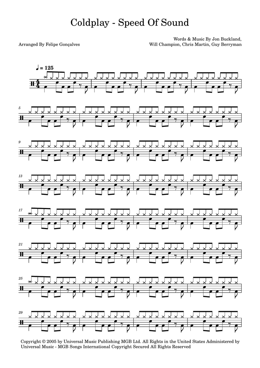 Speed Of Sound Speed Of Sound Drum Set scores gallery preview page 1
