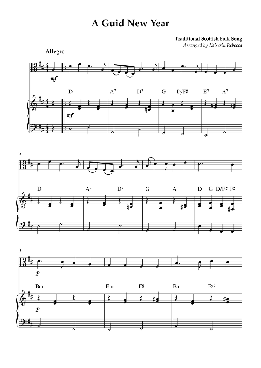 A Guid New Year A Guid New Year Viola scores gallery preview page 1
