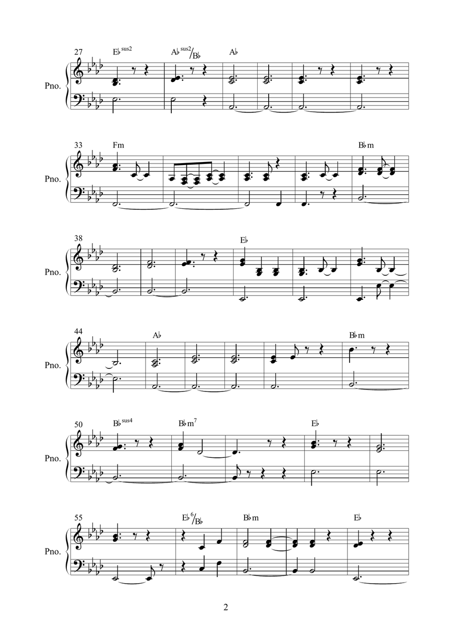 Glimpse Of Us Glimpse Of Us Piano Solo scores gallery preview page 2