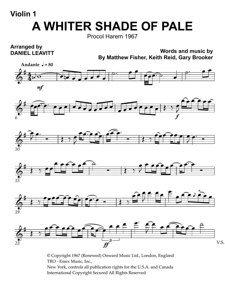 A Whiter Shade Of Pale A Whiter Shade Of Pale String Quartet scores gallery preview page 6